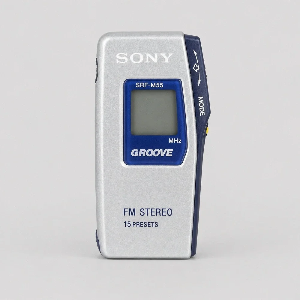 Sony SRF-M55 Walkman FM Stereo Radio Mega Bass Groove Silver Purple 15 Presets